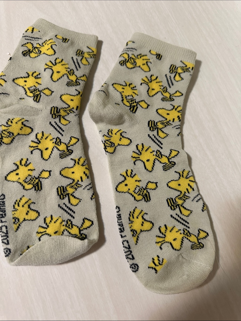 Yellow Woodstock Pattern Crew Socks - Fun Socks
